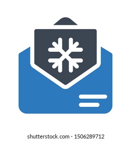 invitation glyph colour vector icon
