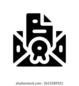 invitation glyph icon. Strong and solid vector icon for websites, mobile interfaces, presentations, and visual branding. High quality and easy to edit.