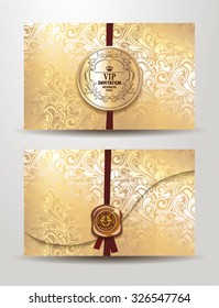 Invitation Gold Envelope With Wax Seal