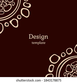 Invitation graphic card with abstract shapes. Australian art. Aboriginal painting style. Applicable for covers, posters, flyers, brochures. Ethnic motifs. Color vector background.