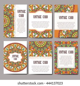Invitation graphic card with mandala. Decorative ornament for card design: wedding, birthday, party, greeting. Vintage mandala element. Vector illustration