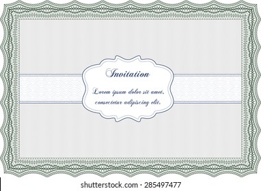 Invitation. With great quality guilloche pattern. Detailed.Artistry design. 