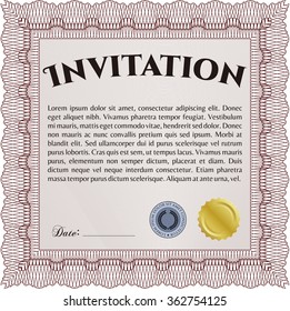 Invitation. With great quality guilloche pattern. Customizable, Easy to edit and change colors.Excellent complex design. 