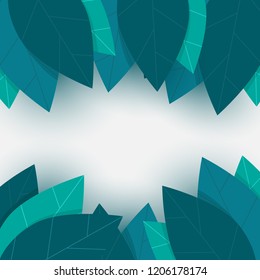 Invitation with green leaves in the background