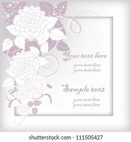 Invitation, greeting card with abstract floral background.