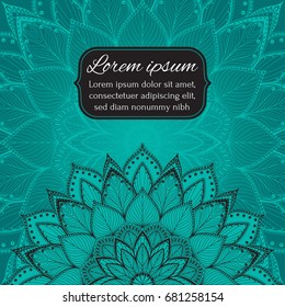Invitation, greeting card, congratulation, postcard, banner, flyer with mandalas.