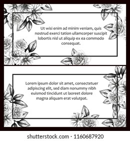 Invitation greeting card with floral background. Wedding invitation, thank you card, save the date cards.