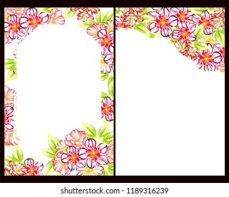 Invitation greeting card with floral background. Wedding invitation, thank you card, save the date cards.