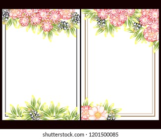 Invitation greeting card with floral background. Wedding invitation, thank you card, save the date cards.