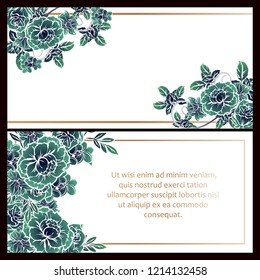 Invitation greeting card with floral background. Wedding invitation, thank you card, save the date cards.