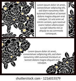 Invitation greeting card with floral background. Wedding invitation, thank you card, save the date cards.