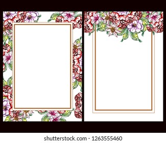 Invitation greeting card with floral background. Wedding invitation, thank you card, save the date cards.