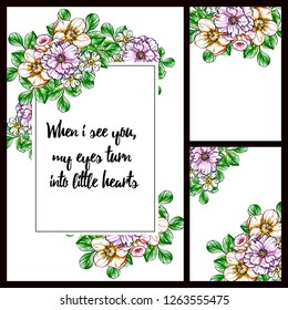 Invitation greeting card with floral background. Wedding invitation, thank you card, save the date cards.