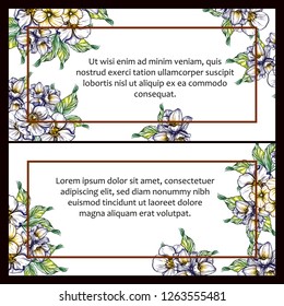 Invitation greeting card with floral background. Wedding invitation, thank you card, save the date cards.