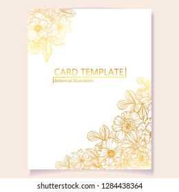 Invitation greeting card with floral background. Wedding invitation, thank you card, save the date cards.