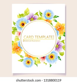 Invitation greeting card with floral background. Wedding invitation, thank you card, save the date cards.