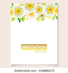 Invitation greeting card with floral background. Wedding invitation, thank you card, save the date cards.