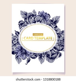 Invitation greeting card with floral background. Wedding invitation, thank you card, save the date cards.