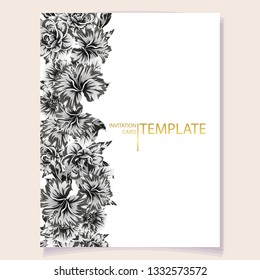 Invitation greeting card with floral background. Wedding invitation, thank you card, save the date cards.