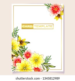 Invitation greeting card with floral background. Wedding invitation, thank you card, save the date cards.