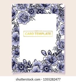 Invitation greeting card with floral background. Wedding invitation, thank you card, save the date cards.