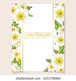 Invitation greeting card with floral background. Wedding invitation, thank you card, save the date cards.