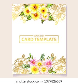 Invitation greeting card with floral background. Wedding invitation, thank you card, save the date cards.