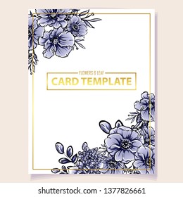 Invitation greeting card with floral background. Wedding invitation, thank you card, save the date cards.