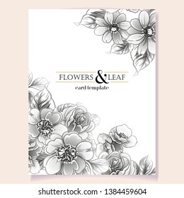Invitation greeting card with floral background. Wedding invitation, thank you card, save the date cards.