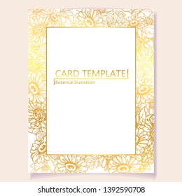 Invitation greeting card with floral background. Wedding invitation, thank you card, save the date cards.