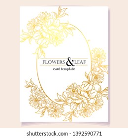 Invitation greeting card with floral background. Wedding invitation, thank you card, save the date cards.
