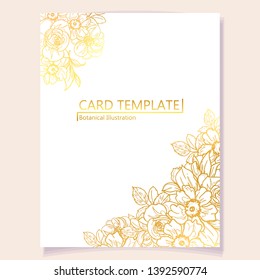 Invitation greeting card with floral background. Wedding invitation, thank you card, save the date cards.