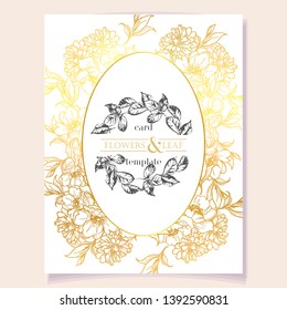 Invitation greeting card with floral background. Wedding invitation, thank you card, save the date cards.