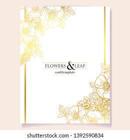 Invitation greeting card with floral background. Wedding invitation, thank you card, save the date cards.