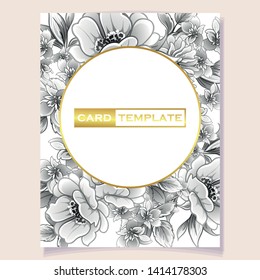 Invitation greeting card with floral background. Wedding invitation, thank you card, save the date cards.