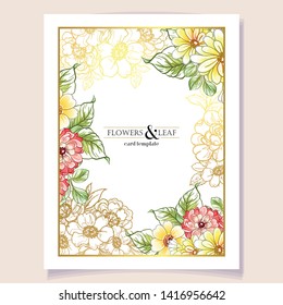 Invitation greeting card with floral background. Wedding invitation, thank you card, save the date cards.
