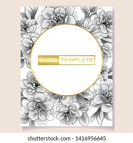 Invitation greeting card with floral background. Wedding invitation, thank you card, save the date cards.