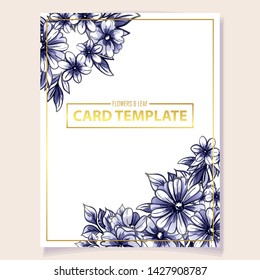 Invitation greeting card with floral background. Wedding invitation, thank you card, save the date cards.