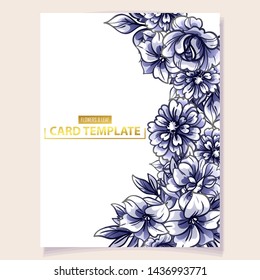Invitation greeting card with floral background. Wedding invitation, thank you card, save the date cards.