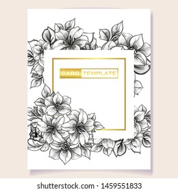 Invitation greeting card with floral background. Wedding invitation, thank you card, save the date cards.