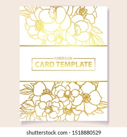 Invitation greeting card with floral background. Wedding invitation, thank you card, save the date cards.