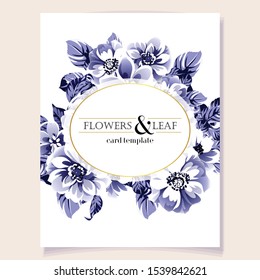 Invitation greeting card with floral background. Wedding invitation, thank you card, save the date cards.