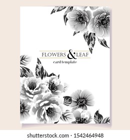 Invitation greeting card with floral background. Wedding invitation, thank you card, save the date cards.