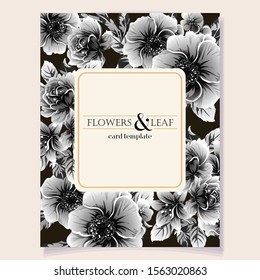 Invitation greeting card with floral background. Wedding invitation, thank you card, save the date cards.