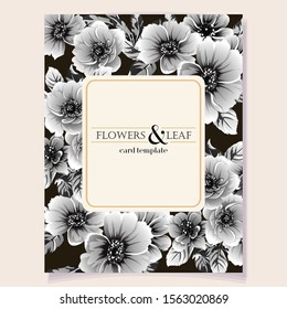 Invitation greeting card with floral background. Wedding invitation, thank you card, save the date cards.