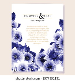 Invitation greeting card with floral background. Wedding invitation, thank you card, save the date cards.
