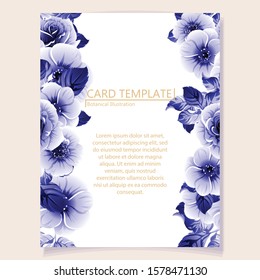 Invitation greeting card with floral background. Wedding invitation, thank you card, save the date cards.