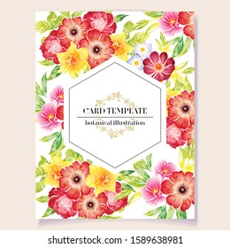 Invitation greeting card with floral background. Wedding invitation, thank you card, save the date cards.