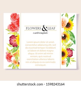 Invitation greeting card with floral background. Wedding invitation, thank you card, save the date cards.