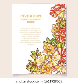 Invitation greeting card with floral background. Wedding invitation, thank you card, save the date cards.